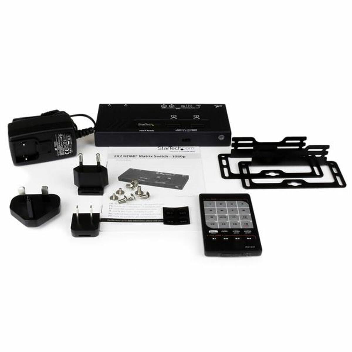 StarTech.com Switch Matricial HDMI de 2x2 con Conmutado Automático y Prioritario - Selector Conmutador Matrix 1080p Mando a Distancia EDID