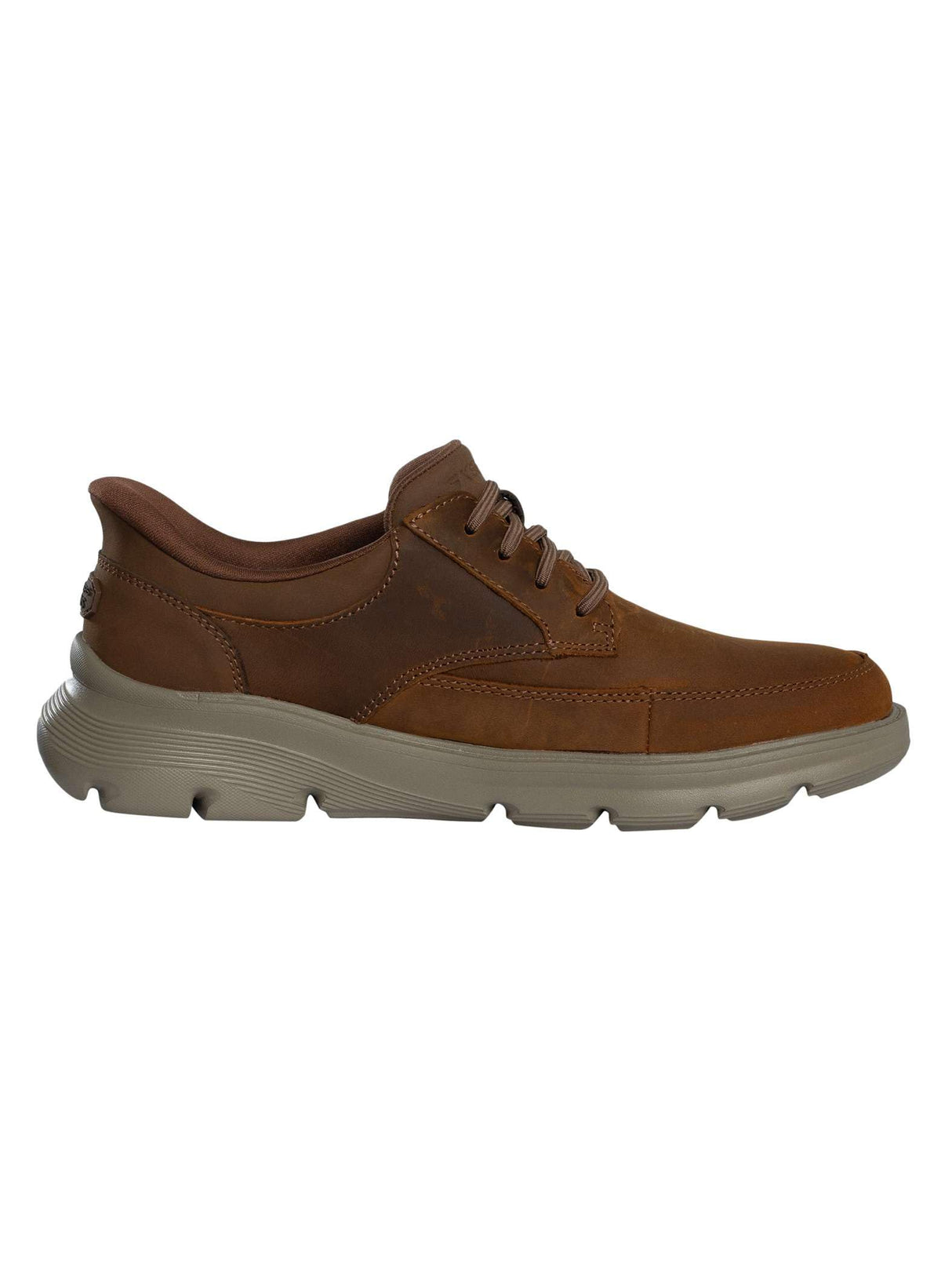 Skechers Arch Fit Garza Rowan, Zapatillas Hombre, Dark Brown Leather/Synthetic, 41.5 EU