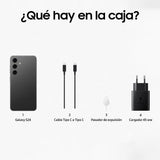 Samsung Galaxy S24 y Cargador 45W, Teléfono Móvil con IA, Smartphone Android, 8 GB RAM, 128 GB Almacenamiento, Cámara 50MP, Batería Larga Duración, Negro Onyx (Versión Española)