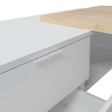 Habitdesign Escritorio con Cajonera, Mesa de Oficina, Modelo Office BUC, Acabado en Blanco Artik y Roble Cananadian, Medidas: 145 cm (Largo) x 102 cm (Fondo) x 73 cm (Alto)