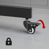 Maclean Soporte para TV sobre ruedas 37-70″ | Carrito móvil con 2 estantes ajustables en altura, estante para cámara VESA 600 × 400, gestión de cables | capacidad de carga 45 kg | acero negro | MC‑113