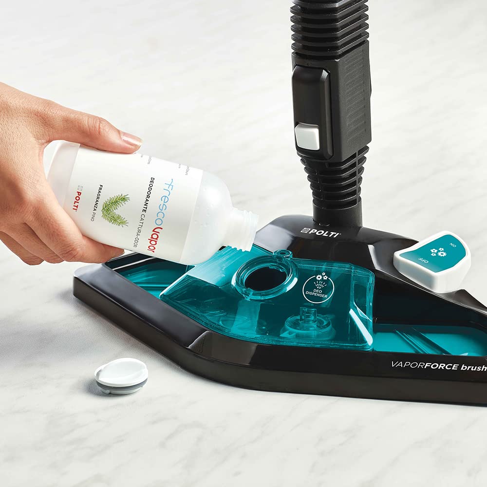 Polti Vaporetto Smart 100 T, Limpiador a Vapor con Caldera de Alta Presión de 4 Bares, Potencia Máxima 1500 W, Autonomía Ilimitada y Recarga Continua, 9 Accesorios Incluidos, Blanco y Turquesa