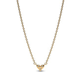 Pandora Timeless Collar con diseño de corazón chapado en oro de 14 quilates con circonitas cúbicas transparentes
