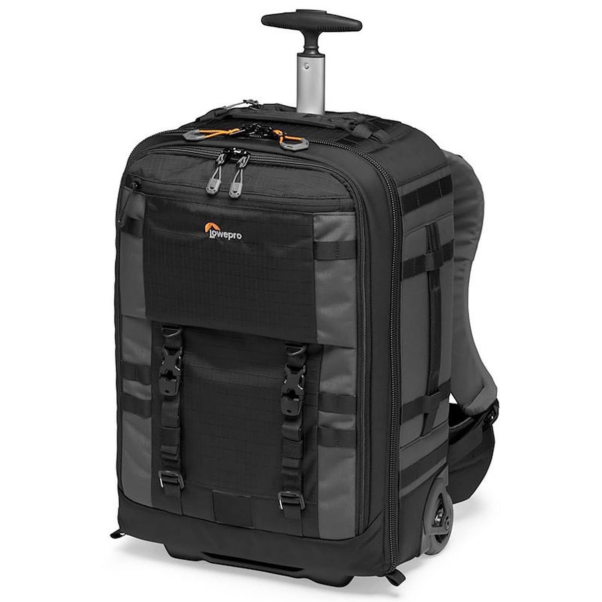 Lowepro Pro Trekker RLX 450 AW II, Mochila Fotográfica Convertible, Tejido Reciclado, Espacio para Portátil/Tableta de 15", Ruedas Resistentes, Funda para Cámara Mirrorless/DSLR, Negro/Gris Oscuro