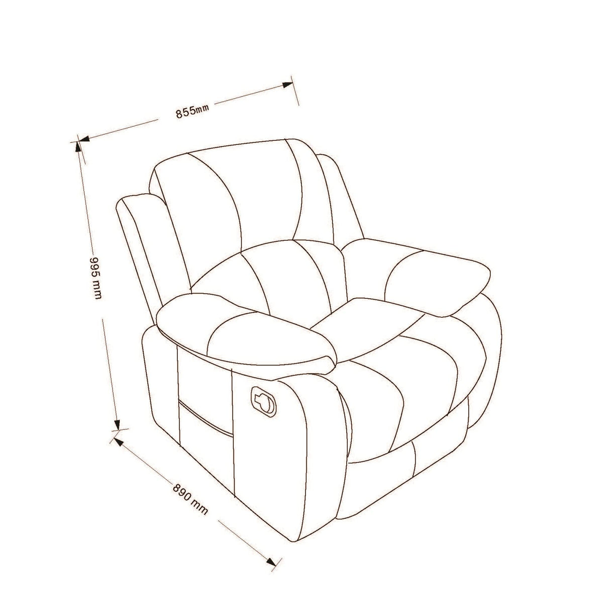 Astan Hogar Sillón Relax con Reclinación Manual (Sistema Pared Cero), Masaje Y Termoterapia, Modelo Ramón AH-AR30910CH