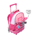 TOTTO - Mochila Escolar con Ruedas, Modelo Sweet Panda M, Mochila Mediana, Capacidad 14 L, 2 Compartimentos, 2 Bolsillos Botella, Protección contra Impactos, Cómodas Correas Ajustables, Color Rosa