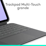 Logitech Combo Touch, Funda con Teclado, iPad Pro 11 Pulgadas (M4)(2024) - Teclado retroiluminado extraíble con Soporte abatible, Escritura cómoda, Modo Multiuso, Disposición QWERTY Español - Grafito