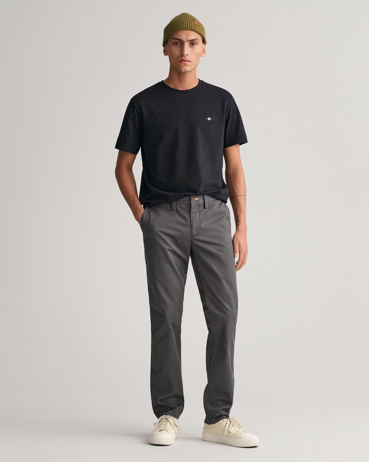 GANT Slim Twill Chinos Pantalón, Antracita, 44W x 36L para Hombre