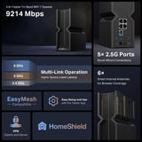 [NUEVO]TP-Link Archer BE550 | Router Wi-Fi 7 BE9300 de Triple Banda | Puertos 2.5 Gbps, EasyMesh, Multi-Link Operation MLO, USB 3.0, Protección HomeShield, Servidor y Cliente VPN, Fácil configuración