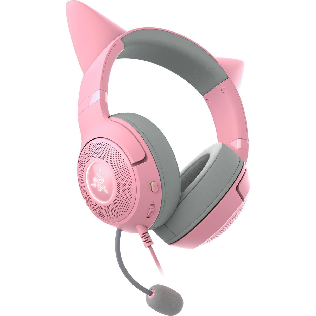 Razer Kraken Kitty V2 - Auriculares RGB por Cable con Orejas de Gatito (Iluminación reactiva al Streaming, Micrófono cardioide HyperClear, Diafragmas de 40 mm Triforce, Sonido Envolvente 7.1) Quartz