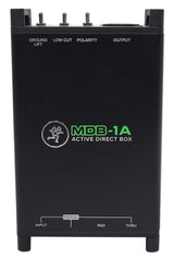 MACKIE MDB-1A caja de inyección directa (DI) activa con corte de graves, polaridad, Ground Lift, atenuador de -20 dB y Merge