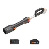 WORX Soplador a batería 20V Máx. | WG543E |Potente Motor sin escobillas | PowerShare | Incluye 1 batería 4.0 Ah y Cargador | 2 velocidades | Turbina con amplificación de Aire