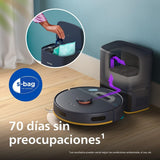 Philips Robot Aspirador Serie 2000-2700 Pa de Succión, Navegación Láser, App Homerun, Estación de Autovacío, 130 Minutos de Tiempo de Funcionamiento, Modo Alfombras (XU2100/20)