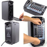 Behringer EUROPORT EPS500MP3 Sistema de megafonía portátil ultracompacto de 500 vatios y 8 canales con reproductor de MP3, reverberación y opción inalámbrica