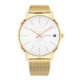 Tommy Hilfiger Reloj Analógico de Cuarzo para Mujer con Correa de Malla de Acero Inoxidable Dorado - 1782245