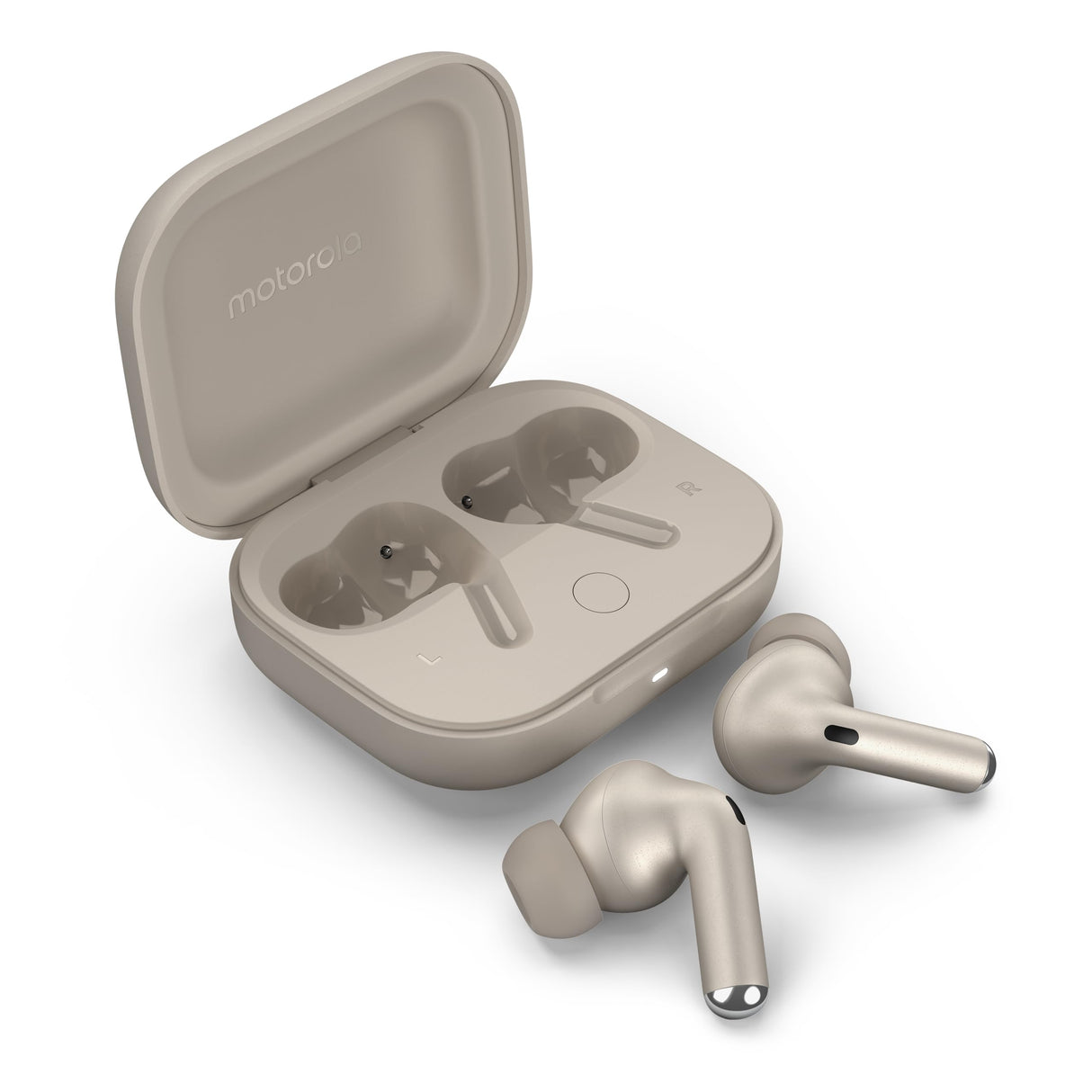 Motorola Moto Buds Plus, Auriculares Inalámbricos, Reducción de Ruido Activa, Auriculares Bluetooth, Sonido Espacializado Dolby Atmos, Autonomía hasta 38h, Carga Inalámbrica