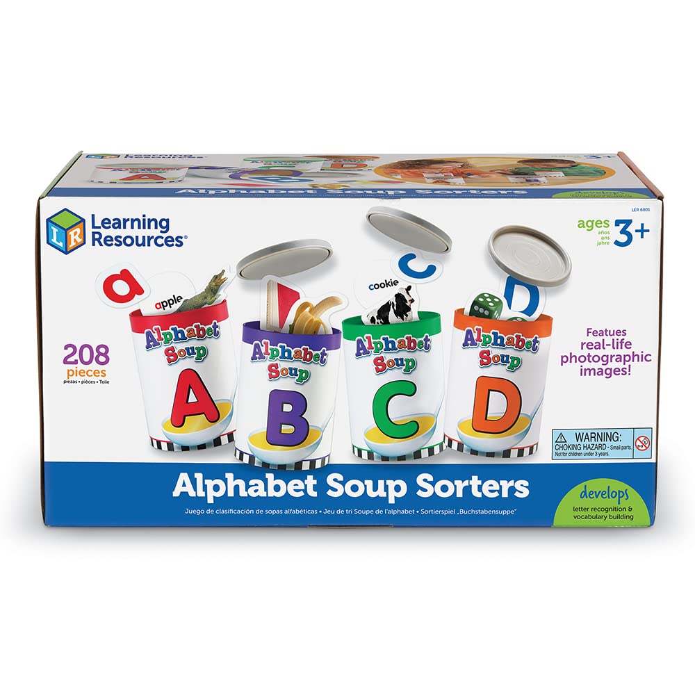 Learning Resources Sopas clasificadoras del alfabeto Alphabet Soup Sorters