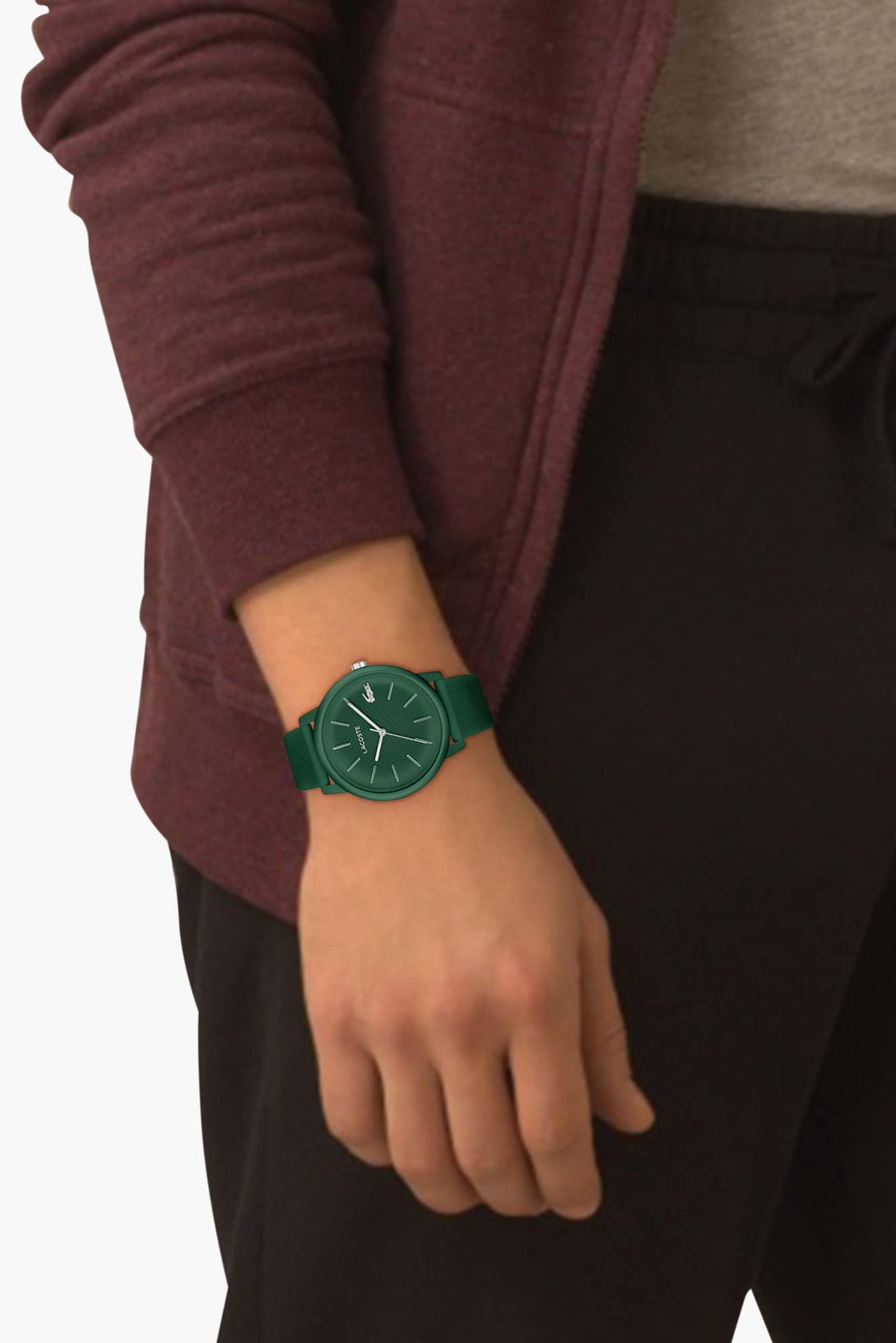 Lacoste Reloj Analógico de Cuarzo para Hombre Colección LACOSTE.12.12 Move con Correa de Silicona Caqui - 2011238