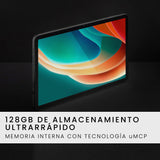SPC Gravity 4 Plus – Tablet 11” Full Laminated, Octa-Core 2GHz, 8GB RAM, 128GB Almacenamiento, diseño Ultrafino con 4 Altavoces, 7.000 mAh batería, rápido WiFi 5, Android 12 – Color Magnetic Black