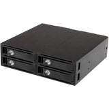 StarTech.com Backplane Rack Móvil de 4 Bahías para Unidades de Disco SATA/SAS de 2,5 Pulgadas - Intercambio en Caliente de SSDs o HDDs de 5 a 15mm - Compatible con SAS II y SATA III (SATSASBP425)
