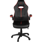 Konix Silla de Oficina Gaming Omega - Inclinación del Asiento de 15° - Revestimiento de Cuero sintético PVC - Negro y Rojo