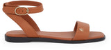 Tommy Hilfiger Sandalias Mujer Ankle Strap de piel, Marrón (Cinnamon Bark), 40