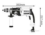 Bosch Professional GSB 20-2 - Taladro percutor (850 W, 2 velocidades, 3000 rpm, Ø max perforación hormigón 18 mm, en maletín)