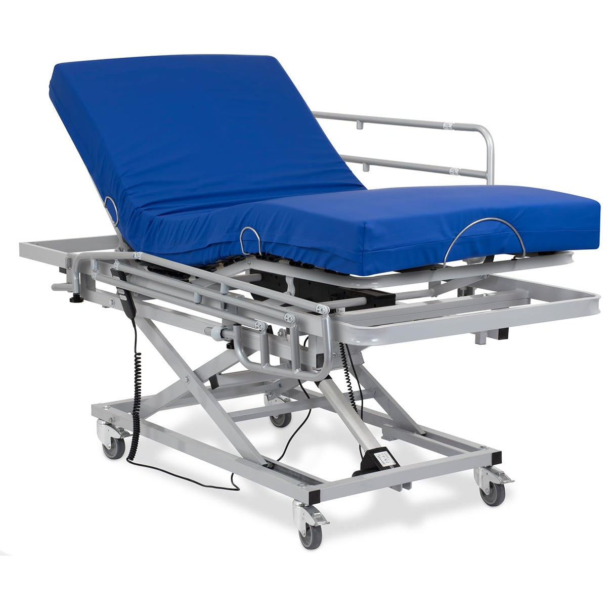 Geriafy - Cama articulada eléctrica con Carro Elevador (105x190, Colchón viscoelástico + Barandillas)
