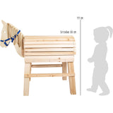 Small Foot Madera, para niños a Partir de 3 años, Caballo con Ayuda para Montar y Cabestro Apto para Uso al Aire Libre Juguetes, Color Beige, S (11664)