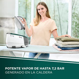 Polti Vaporella Next VN18.65, Centro de Planchado con Caldera de Alta Presión Max 7.2 Bar, Potencia 2200 W, Función Turbo y Eco, Autonomía ilimitada, Depósito 1.3 L, Steam Pulse 450g, Blanco y Verde