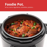 Robot de cocina 2 en 1, Olla programable Foodie Pot y Freidora sin aceite Foodie Fryer Lid, 9 electrodomésticos en 1, Capacidad 6L, 1300W, 3 niveles de potencia, 2 tapas programables.