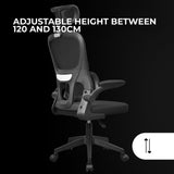 Mars Gaming MGC-ERGOPRO, Silla Ergonómica Profesional, Soporte Lumbar Activo, Malla Transpirable, Altura Ajustable 120-130cm, Reposabrazos Abatibles, Reposacabezas Regulable, Silla de Oficina, Negro