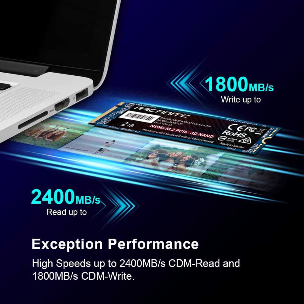 ARCANITE 2 TB NVMe SSD M.2 2280 PCIe Gen 3x4 Disco Duro Sólido Interno SSD