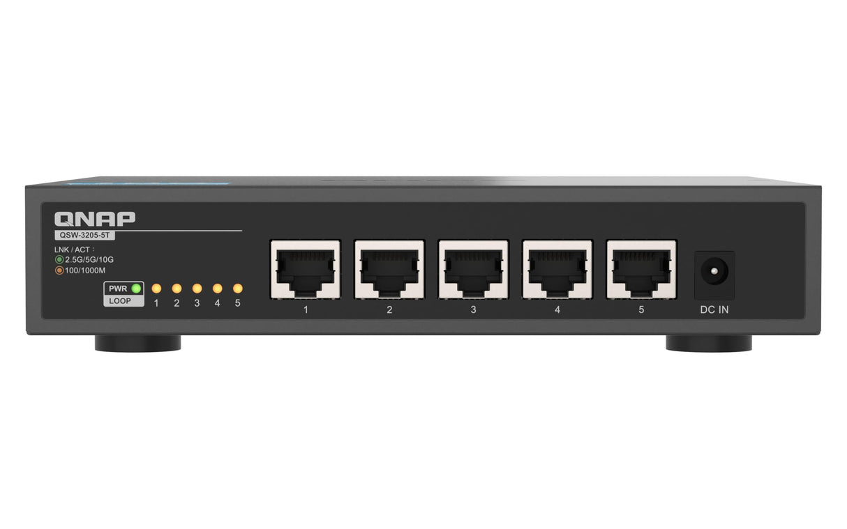 Qnap Switch QSW-3205-5T | 5X 10GbE, Plug & Play Unmanaged, Fanless