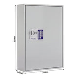 Caja fuerte para 200 llaves S200 EL de Rottner, Color gris claro, Fabricada en chapa metálica resistente, Cerradura electrónica, Teclado plano con luces LED, Tornillos de fijación incluidos