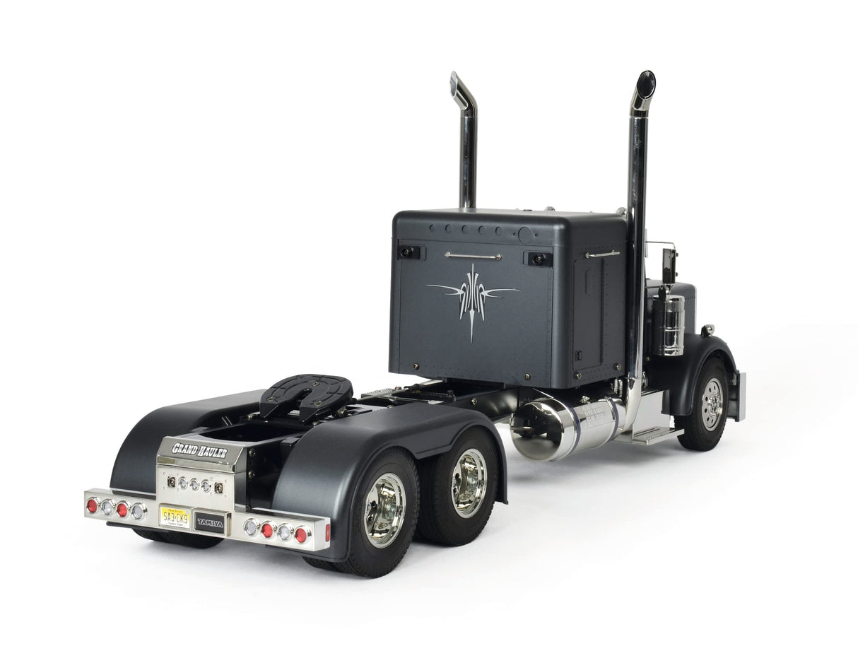 Tamiya 56356 1:14 RC Grand Hauler Matte Black Edition - Paquete de camión con Mando a Distancia (FS Reflex Stick II 2.4 GHz 6CH), camión RC, camión teledirigido, modelismo, Kit, camión