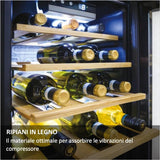 Candy DiVino CWC 021 M/NF Vinoteca Vino, 21 botellas, App HOn con tecnología Vivino, estantes cromados, 39 dB, Clase G, 40 x 55 x 70 cm, negro [Clase de eficiencia energética G]