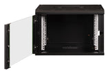 DIGITUS Armario de Red, Rack de 19 Pulgadas, 7U, Montaje en la Pared, Profundidad 450 mm, Capacidad de Carga 100 kg, Serie Unique, Negro