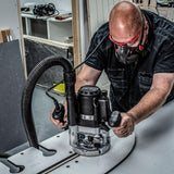 Trend T8 Fresadora de Taller de Inmersión Doble Modo 12mm, Diseñada para Uso Manual y en Banco de Fresado, 2200W, 230V, Negro, T8EK/EURO