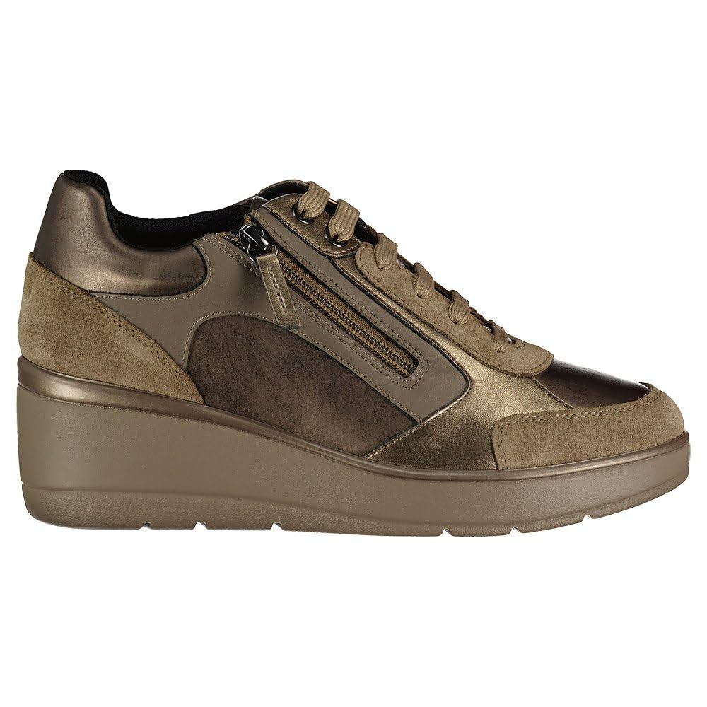 Geox D Ilde C, Zapatillas, Dk Taupe, 41 EU