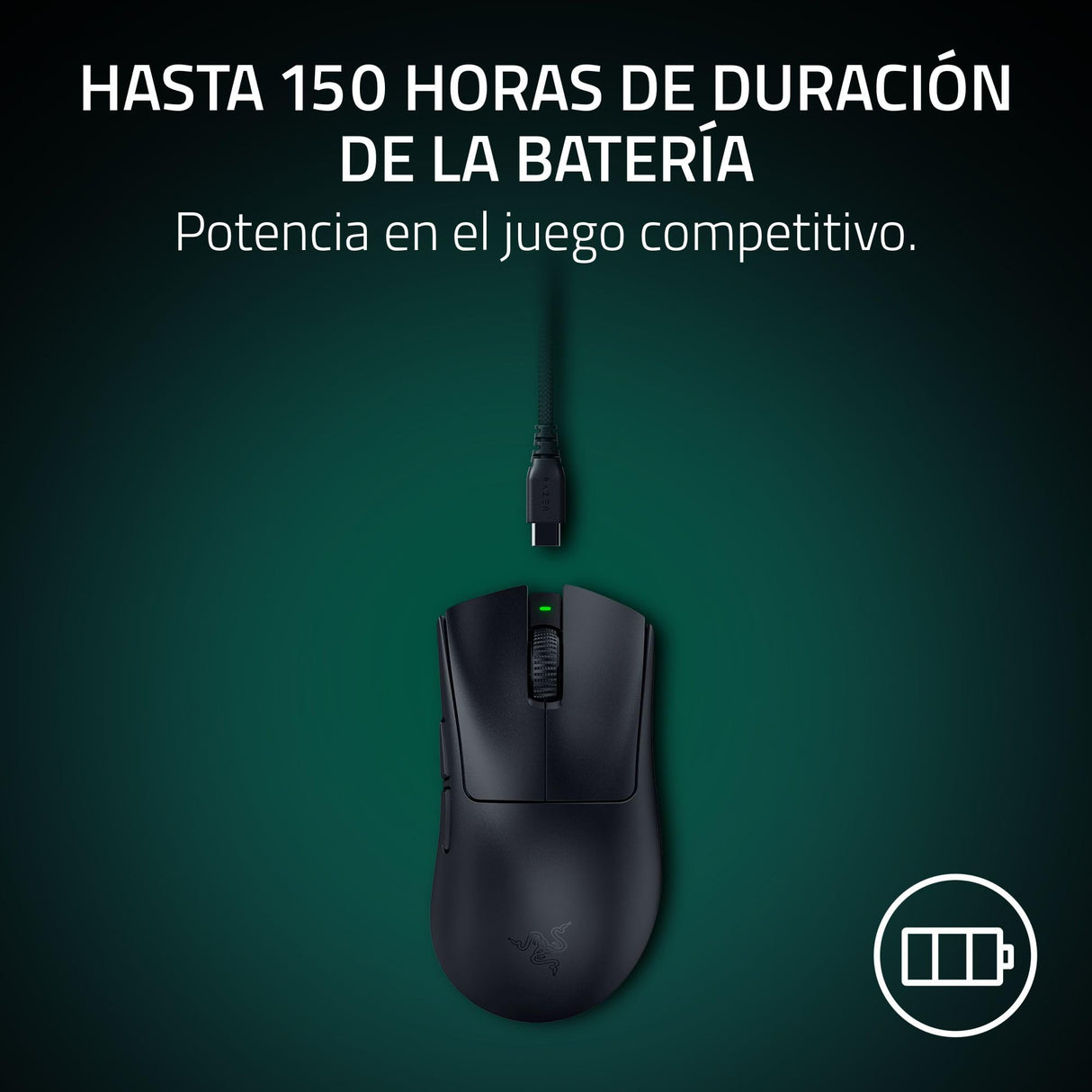 Razer DeathAdder V4 Pro - Ratón para Esports ergonómico inalámbrico y Ultraligero - 56g - 2,4 GHz Hyperspeed - Focus Pro 45K Sensor - 8K Hz Polling - Switches ópticos Gen-4 - PC/Mac | Negro