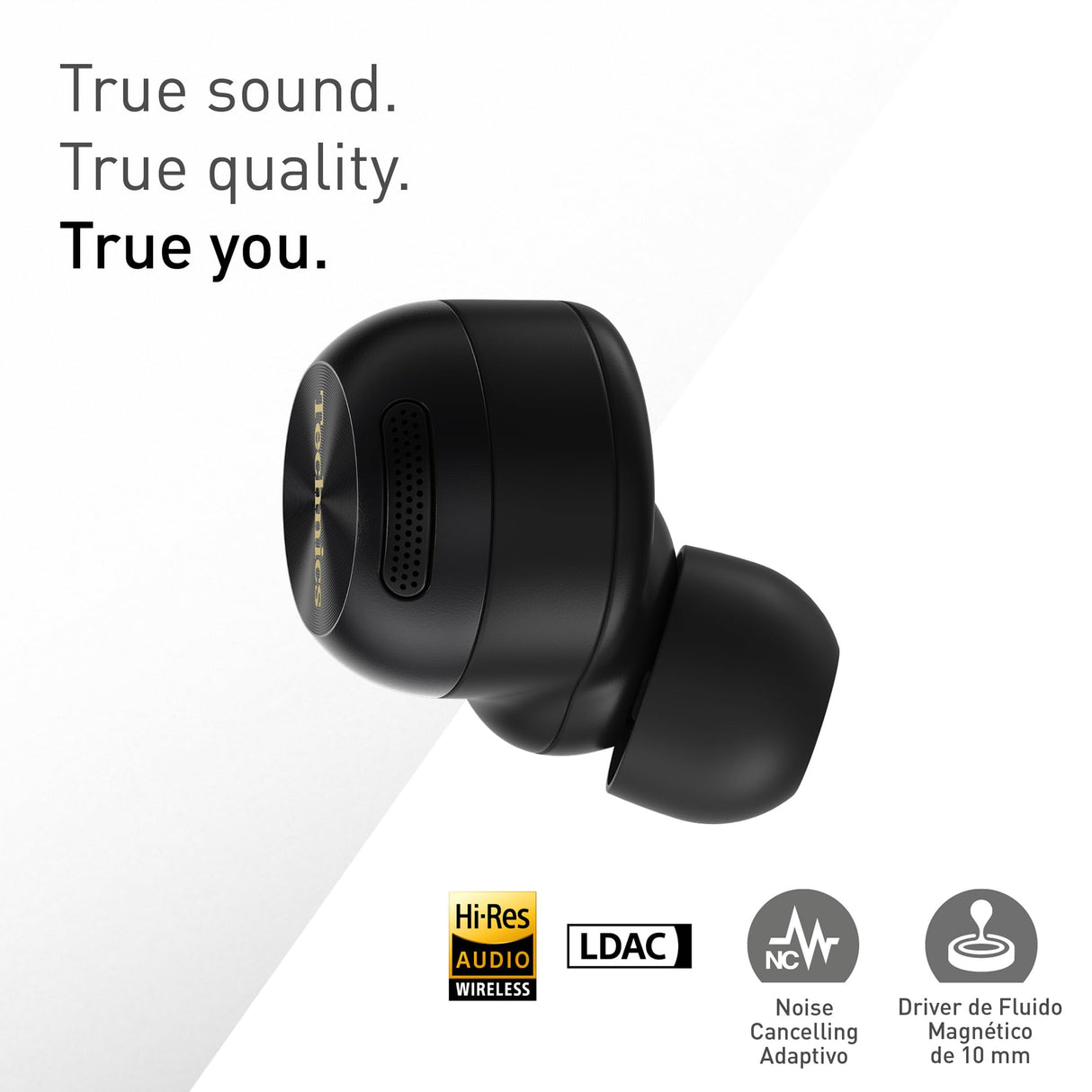 Technics EAH-AZ100E-K Auriculares Inalámbricos con Cancelación De Ruido, Bluetooth Multipunto, Voice Focus AI, Cómodos Auriculares Internos, Color Negro