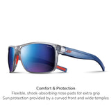 Julbo Renegade Gafas DE Sol, Gris Translu Brill/Azul/Naranja, L Unisex Adulto
