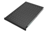 DIGITUS Professional - Baldas extraíbles para armarios de 483 mm (19") - DN-19 TRAY-2-1000SW - Accesorio delantero y trasero, carga 65 kg, desde 1000 mm profundidad, 1 unidades de altura, color negro