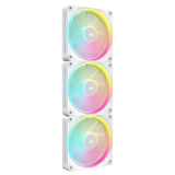 CORSAIR iCUE Link LX120 RGB 120 mm PWM Ventiladores Paquete Triple – Lazos de Luz Duales – Incluye Hub de Sistema iCUE Link – Tecnología CORSAIR AirGuide – Blanco