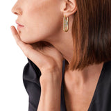 Emporio Armani Pendientes de mujer de acero inoxidable o latón, con cierre Huggie o de aro