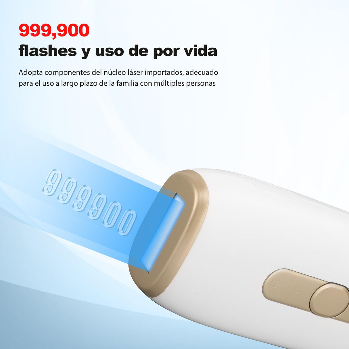 AraSyleon IPL depiladora luz pulsada, refrigeración zafiro sin dolor, depiladora luz pulsada, 1200 nm depiladora láser, 3 modos de ajuste de 5 velocidades, Ideal para Cuerpo y Rostro