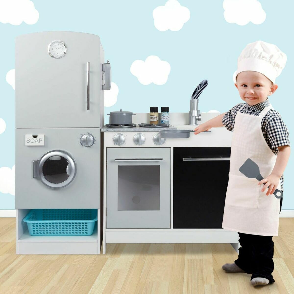 Play & Learn - Cocina de Madera Modular Modern (ColorBaby 85289)