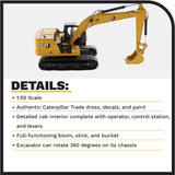 Caterpillar Diecast Masters 85569 Excavadora 320 Hex, Escala 1:50, Aprox. 18.3 x 6.3 x 8 cm, a Partir de 14 años