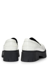 HUGO Kris_Loafer_BROF, Mocasines Planos Mujer, Natural, 36 EU